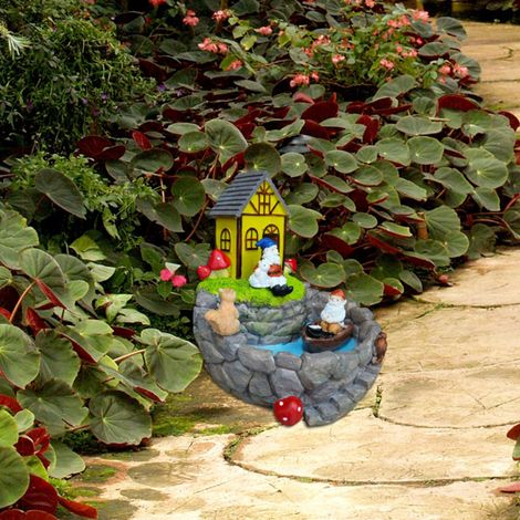 Père Noël en bateau à voile, figurine solaire de jardin en résine, ornement miniature pour pelouse, étui cadeau, lot de 1 (1/4)