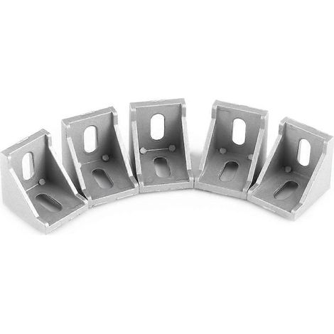 5 Stück L-förmige Eckverbinder aus Aluminiumlegierung, rechtwinklige Winkelbefestigungen, 40 x 40 mm