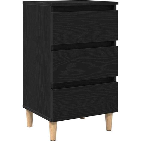 Maison Exclusive - Nachttisch Schwarz Eichen-Optik 40 x 35 x 69 c