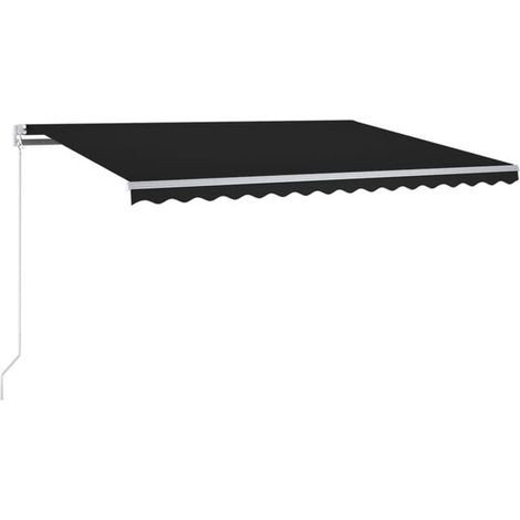 Store banne automatique avec capteur de vent et éclairage LED, 300 x 250 cm, gris anthracite (1/2)
