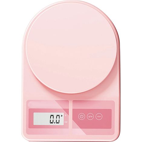 Balance de cuisine rose de haute précision, accessoire de cuisine indispensable pour les régimes, le café et les barbecues. (1/2)