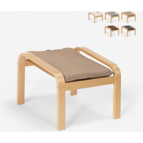 Reposapiés puf sillón sofá salón madera diseño escandinavo Sylt - Beige (1/5)