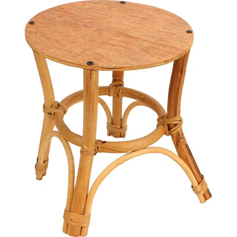 Tabouret en bois support à plantes multifonctionnel style nordique rond support à plantes étagère d'intérieur balcon (1/5)