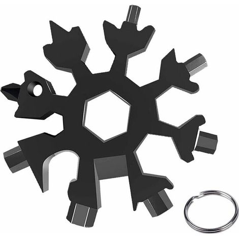 Outil multifonction flocon de neige 18-en-1 inox, tournevis/ouvre-bouteille, portable, cadeau Noël (voyages/camping) - Versailles
