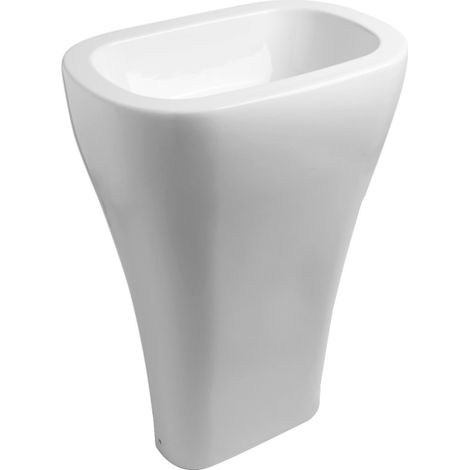 AQUATECH Lavabo sur pied en céramique 60x85x40cm, blanc (1/4)