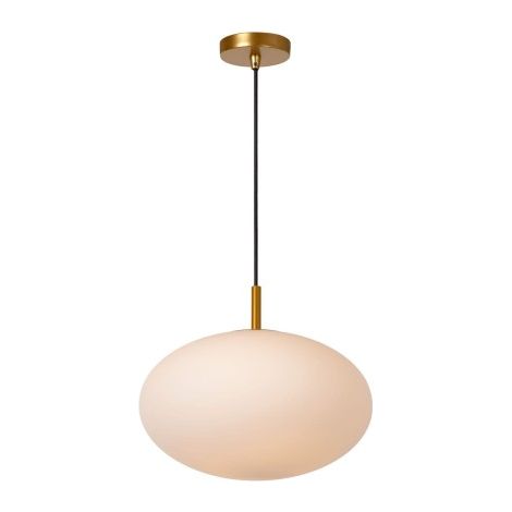 Suspension ELYSEE blanche finition or Ø30 E27 Lucide