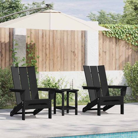 Muebles de lounge para jardín 2 pcs Negro 74.5 x 80.5 x 90cm (1/5)
