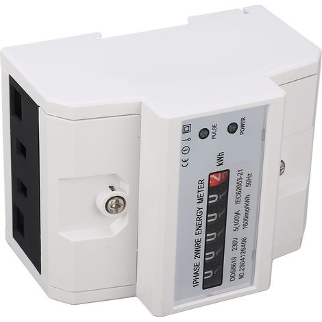 Compteur électrique monophasé DIN rail, wattmètre domestique, mesure de consommation et tension, voltmètre de tableau, multimètre d'énergie (1/5)