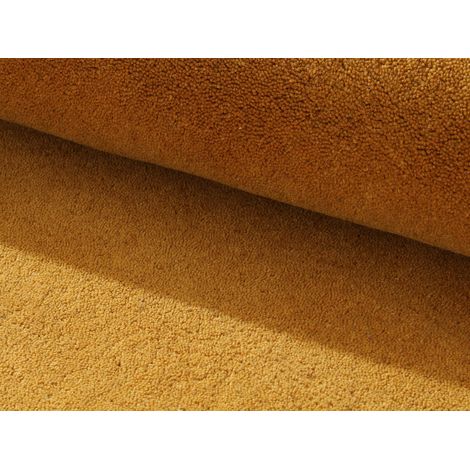 Tapis rond 100% laine tissé à la main - D. 200 cm - Ocre - 1800g/m² - SELINA