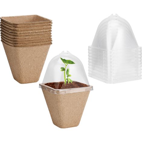 Pots de semis biodégradables avec dôme d'humidité pour plantes de pépinière