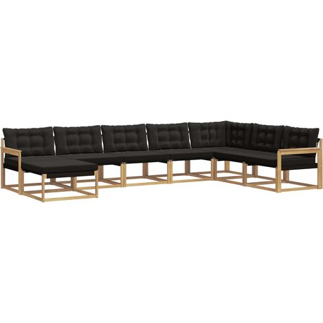 Set di divani da esterno 8 pz Bianco e Nero vidaXL (1/5)