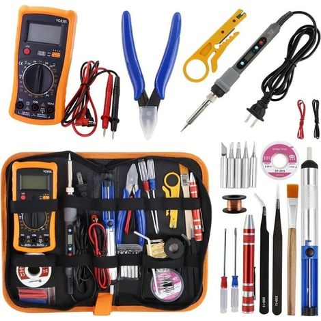 Kit de fer à souder électrique 80 W avec réglage de la température et multimètre XL830L - Kit de soudage pour une soudure précise et polyvalente (1/5)
