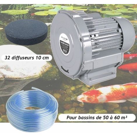 Kit Pompe à Air Vortex Turbine 60000 l/h + 32 Disques 10 cm Pour Bassins De Jardin (1/5)