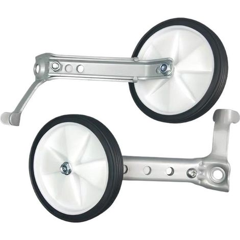Roues d'entraînement pour vélos pour enfants avec vitesses (18/20/22 pouces) – Jeu de 2 universels, couleur argent, réglables et adaptées aux modèles avec vitesses arrière