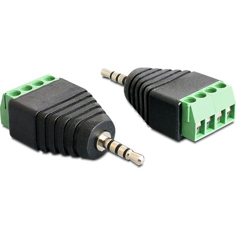 Conector estereo jack 2,5 mm macho  Terminal Block 4 pines