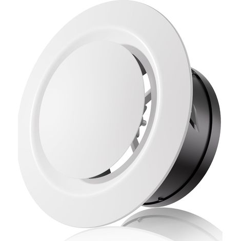 Grille de Ventilation Ventilation 150mm Aeration Ronde Réglable ABS Bouche VMC 150 avec Moustiquaire – Débit Modulable, Convient pour Cuisine, Salle de Bain, et Installation sur Plafond ou Mur (1/5)