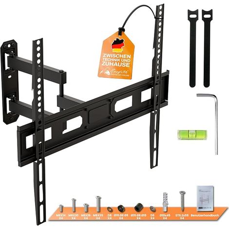 37-70 Inch TV Wall Mount - Swivel, Tilt, 1 Arm Design, VESA 600x400, Capacity 35kg - TV Bracket for LED, LCD, OLED, 4K - with Cable Management (1/5)