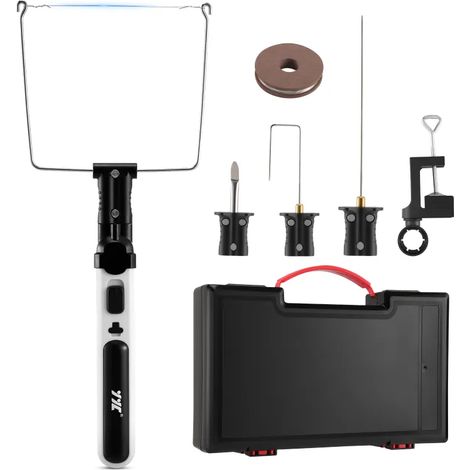 Coupe-mousse, coupe-mousse à fil chaud sans fil avec lampe LED intégrée, étui en plastique, idéal pour la découpe des bords de plastique et de mousse (Blanc) (1/5)