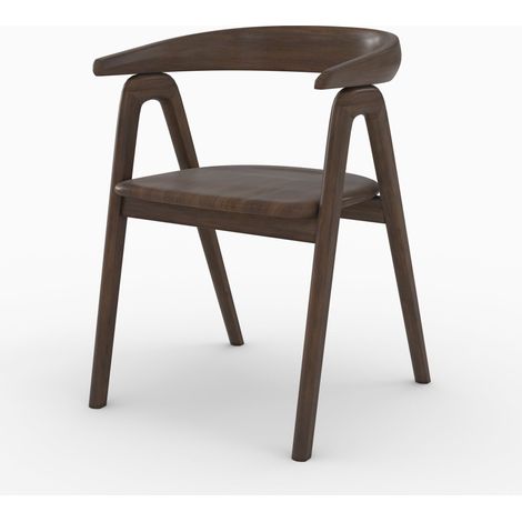 Silla de madera de hevea oscura - Hawa (1/4)