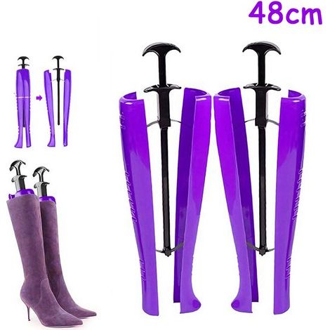 Élargisseurs de bottes - 48 cm - Violet - avec poignée - Réglable & solide - Pour tous types de bottes & bottes d'équitation - 2 pièces (1/5)