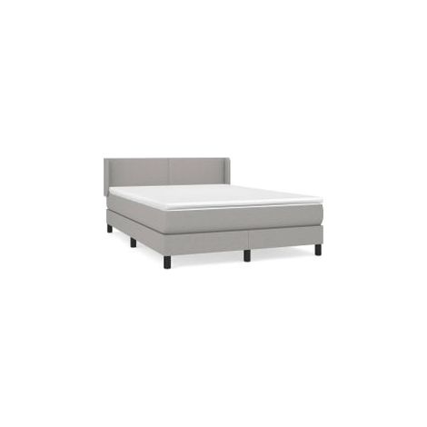 Sommier à lattes de lit avec matelas Gris clair 140x200 Tissu (1/5)