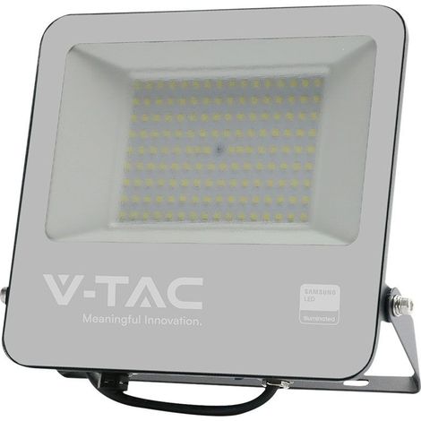 V-TAC PRO VT-44104 LED-Scheinwerfer 100 W SMD Chip Samsung schwarzer Körper – graues Glas kaltweißes Licht 6400 K IP65 – 23441