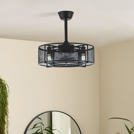 Black Industrial Ceiling Fan with Lights (1/5)