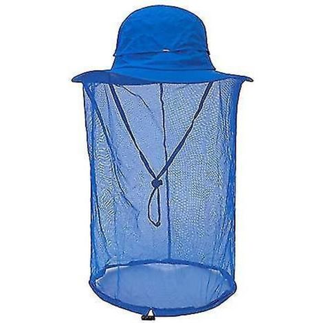 Chapeau à filet pour apiculteur, voile d'abeille, chapeau de chasse, cagoule en filet, bleu clair (1/5)