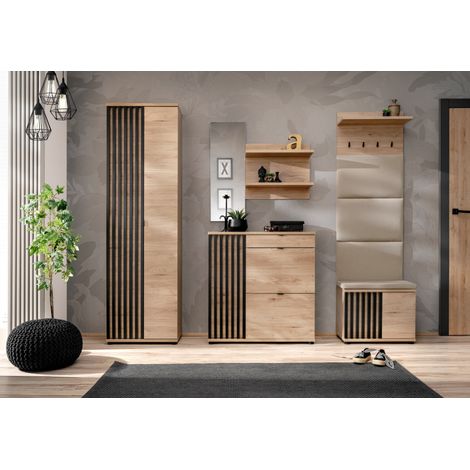 Ensemble de meuble d'entrée "Pedro VII" - Beige - L 230 x H 202 x P 35 cm - Livraison gratuite (1/5)