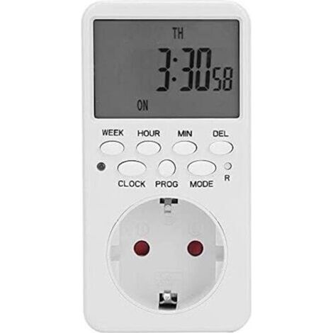 Horloge, sonnerie et minuterie pour tableau électriquePrise de minuterie numérique programmable à cycle automatique de 7 jours 1m 99h99m