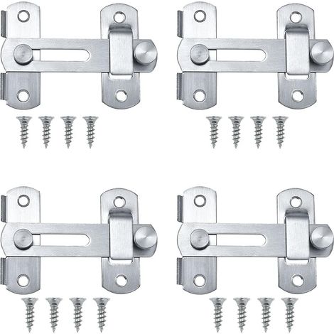 Bricolage›Quincaillerie›Quincaillerie de portes et loquets›Loquets et verrous Loquet Porte, Loquet Coulissant, 4 pcs Loquet de Porte, Loquet de Porte en acier Inoxydable, Peut être utilisé comme loque (1/5)