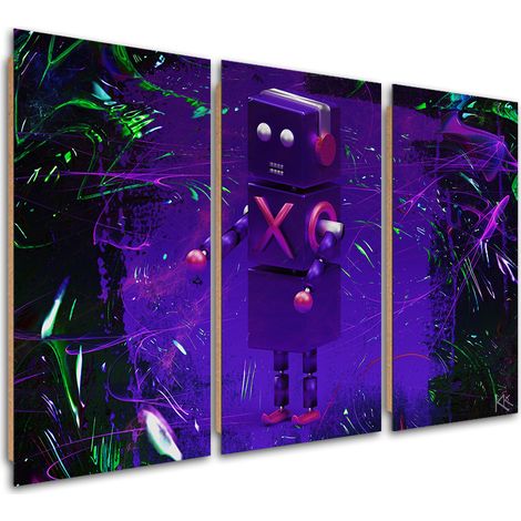 Quadro deco panel 3 paneli, Robot per il giocatore - 60x40 (1/5)