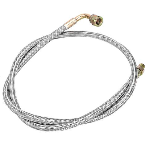 Conduite d'huile, tressée 1/8 npt, conduite d'alimentation en huile turbo, 3An 36 pouces, turbocompression et accessoires Conduite d'alimentation en huile turbo en acier tressé de 36 pouces 1 8 NPT po