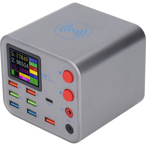 Station de charge USB 150 W, 8 ports, chargeur mural rapide QC3.0 avec adaptateur secteur à charge sans fil pour téléphone et ordinateur portable, prise UE 110-220 V (1/5)