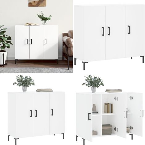 Sideboard Weiß 90x34x80 cm Holzwerkstoff - Sideboard -  Sideboards - Home & Living (1/5)