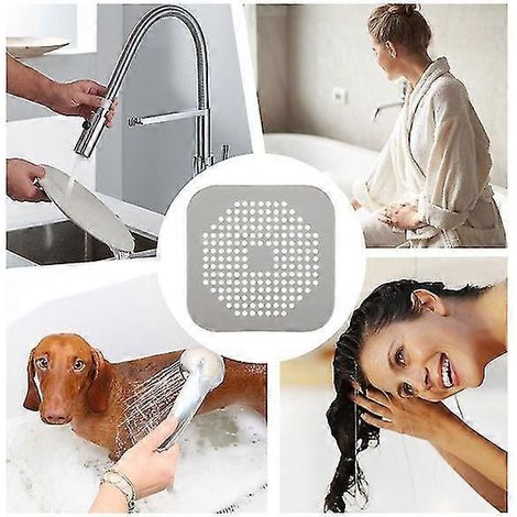 5-teiliges Set Anti-Verstopfungsfilter für Badezimmer-, Boden- und Küchenabflüsse-Grey