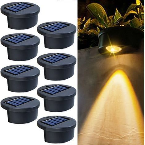 Ein Set aus 8 Solar-Außenleuchten, wasserdichten Solar-Stufenleuchten, wasserdichten Solarleuchten. (1/5)