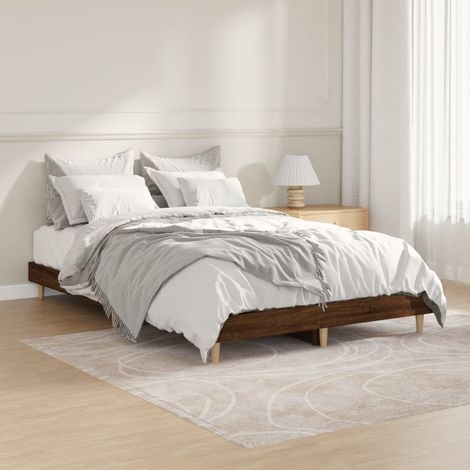 Estructura de cama sin colchón madera marrón roble 120x190 cm (1/5)