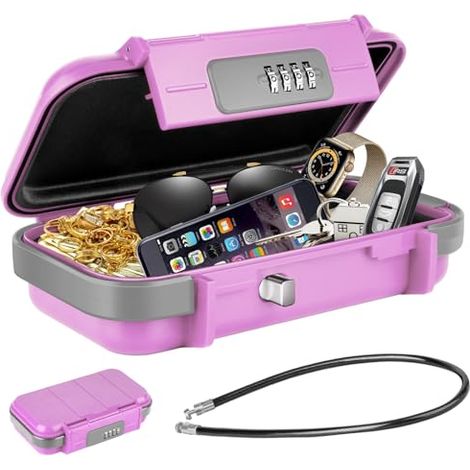 Boîte À Clé À Code - Boîte De Sécurité Portable Étanche En ABS - Pour Voyage Plage Bureau Voiture - 1 Pièce (1/5)