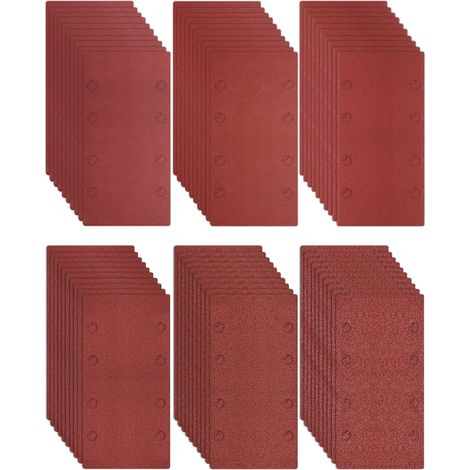 Lot de 15 Feuilles Abrasives 93x185 mm - Grains 120 pour Ponceuse Multifonction et Orbitale(8 Trous) (1/5)