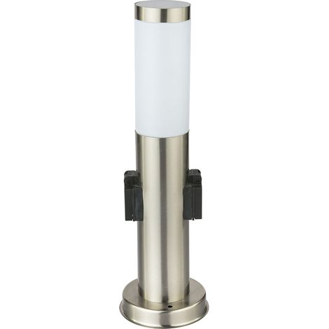 Globo – Lampadaire d'extérieur inox IP44 – Hauteur 45 cm – 2x douille E27 – Alimentation 220V – Pour éclairage jardin – 3158K (1/10)