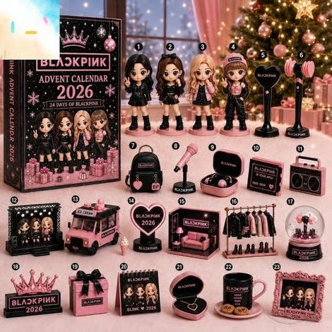 Calendrier de l'Avent 2026 des groupes K-pop, boîte surprise en acrylique avec 24 compartiments, Blackpink 2 (1/5)
