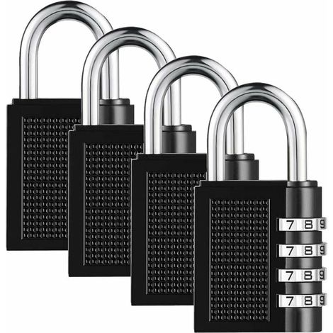 Cadenas à combinaison pour bagages, cadenas à combinaison à 4 chiffres réinitialisable avec fenêtre latérale, cadenas étanche pour armoire de salle de sport ou boîte à outils