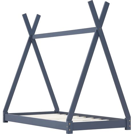 INLIFE Cadre de lit d'enfant Gris Bois de pin massif 90 x 200 cm (1/5)