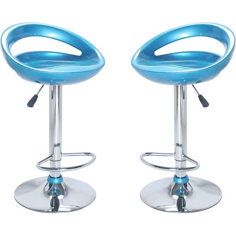 SGABELLO MODERNO DA BAR JIMMY IN METALLO DI COLORE BLU (1/2)