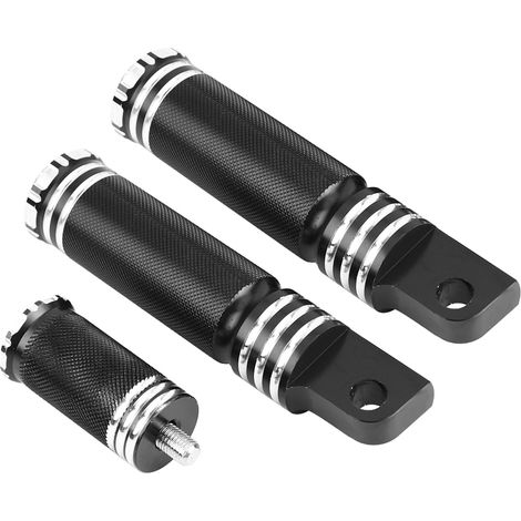 Paar CNC-gefräste Motorrad-Schalthebel und Fußrasten, vorne/hinten, schwarz (1/5)