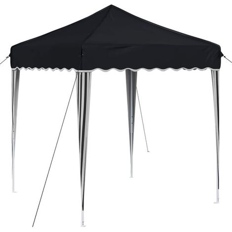 Tente de réception portable, mesurant 195 x 195 x 245 cm, en tissu Oxford gris anthracite. (1/5)