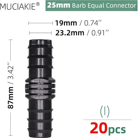 (20 pièces) Raccords de tuyauterie pour eau, adaptateurs de raccordement égaux, coudes, tés, bouchons, raccords cannelés pour irrigation goutte à goutte 1/2 et 3/4'' (1/5)