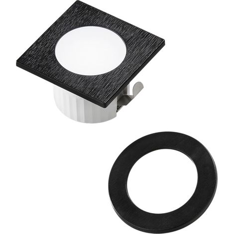 Faretto Led 3w Incasso Soffitto DAMA Nero Doppia Ghiera Rotondo Quadrato Luce Naturale 4000k 220v (1/2)
