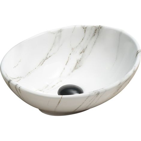 Mexen Elza lavabo de comptoir 40 x 33 cm, Pierre blanche - 21014091 (1/2)